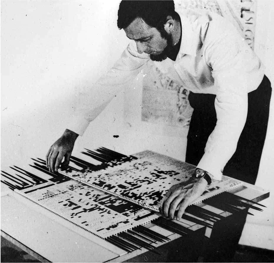 Jacques Bertin's mechanical reorderable matrix from 1968. A great example of making data physical.